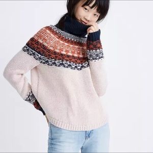Madewell Fair Isle turtleneck sweater, S, NWT